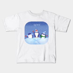 Tree little penguins Kids T-Shirt